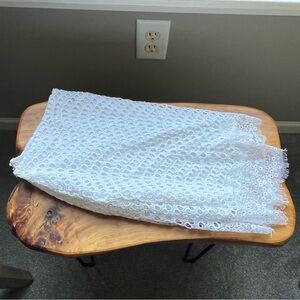 Ann Taylor White Lace Midi Skirt